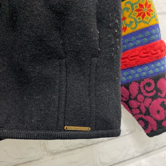 Geiger Black Wool Knit Cardigan Sweater Size 40 Austria ~ Coogi - Picture 3 of 9